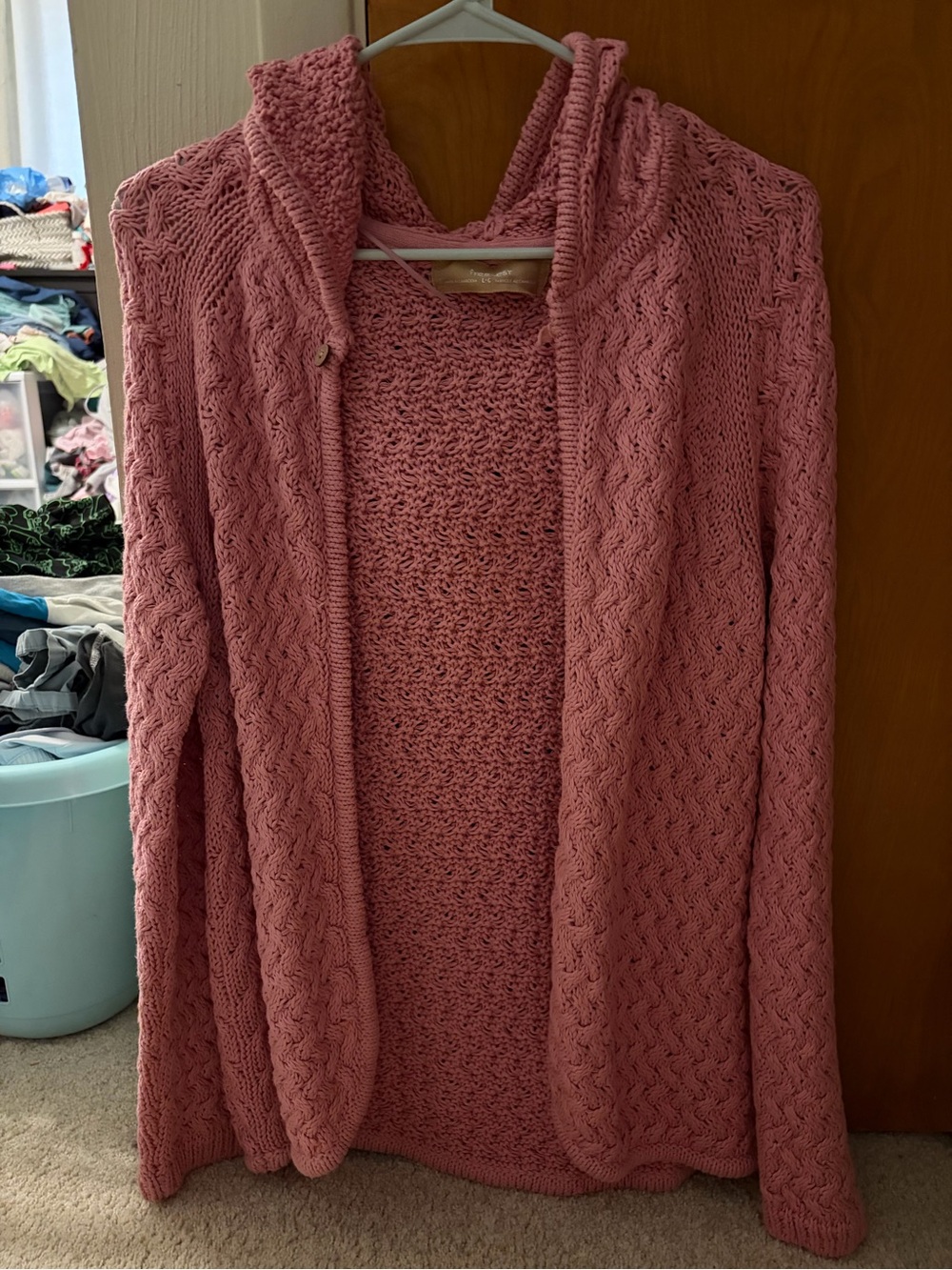 Free People Free-est Laguna Love Cardigan Top, Size Large, Like New, Blush Pink